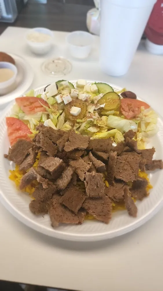Beef Lamb Gyro Pita Way Specialty w Side of Falafel